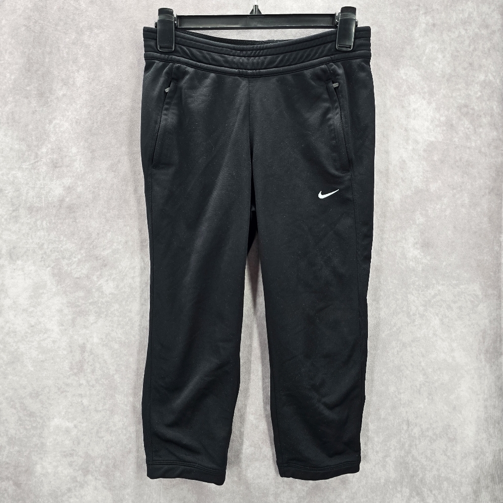 Nike Black Cropped Capri Pull On Athletic Running Jogger Pants Extra Small XS